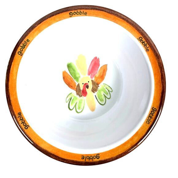 Pottery Barn Kids "Gobble Gobble Gobble" 3-PC Place Setting-Plate/Glass/Bowl! - Picture 3 of 10